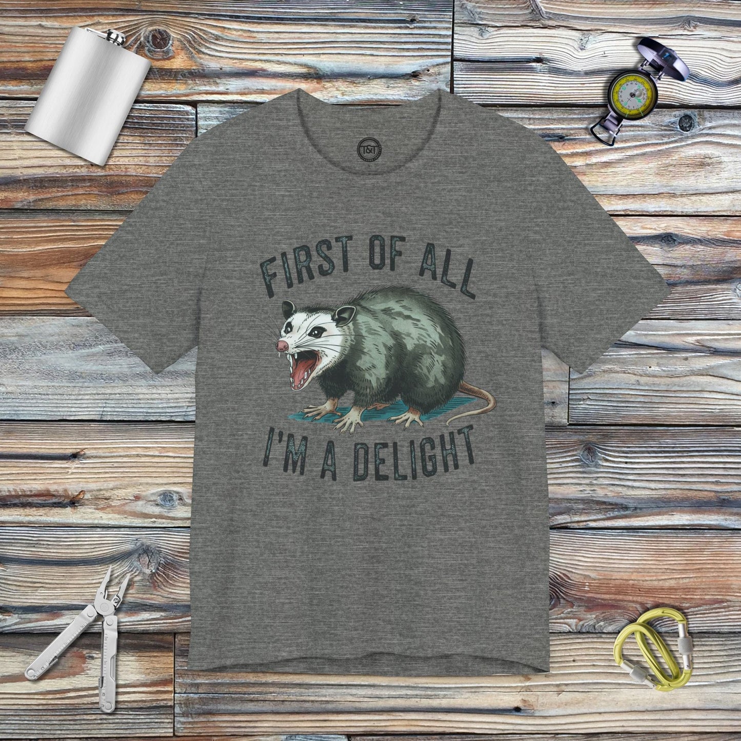 Tavern and Trail T-Shirt Delightful Possum T-Shirt Deep Heather / S