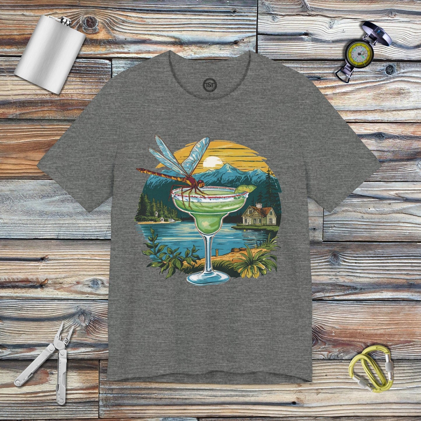 Tavern and Trail T-Shirt Dragonfly Marg T-Shirt Deep Heather / S