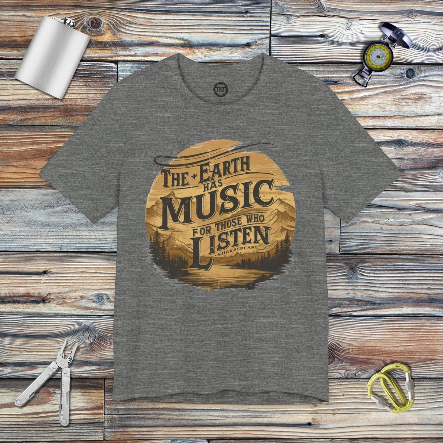 Tavern and Trail T-Shirt Earth's Music T-Shirt Deep Heather / S