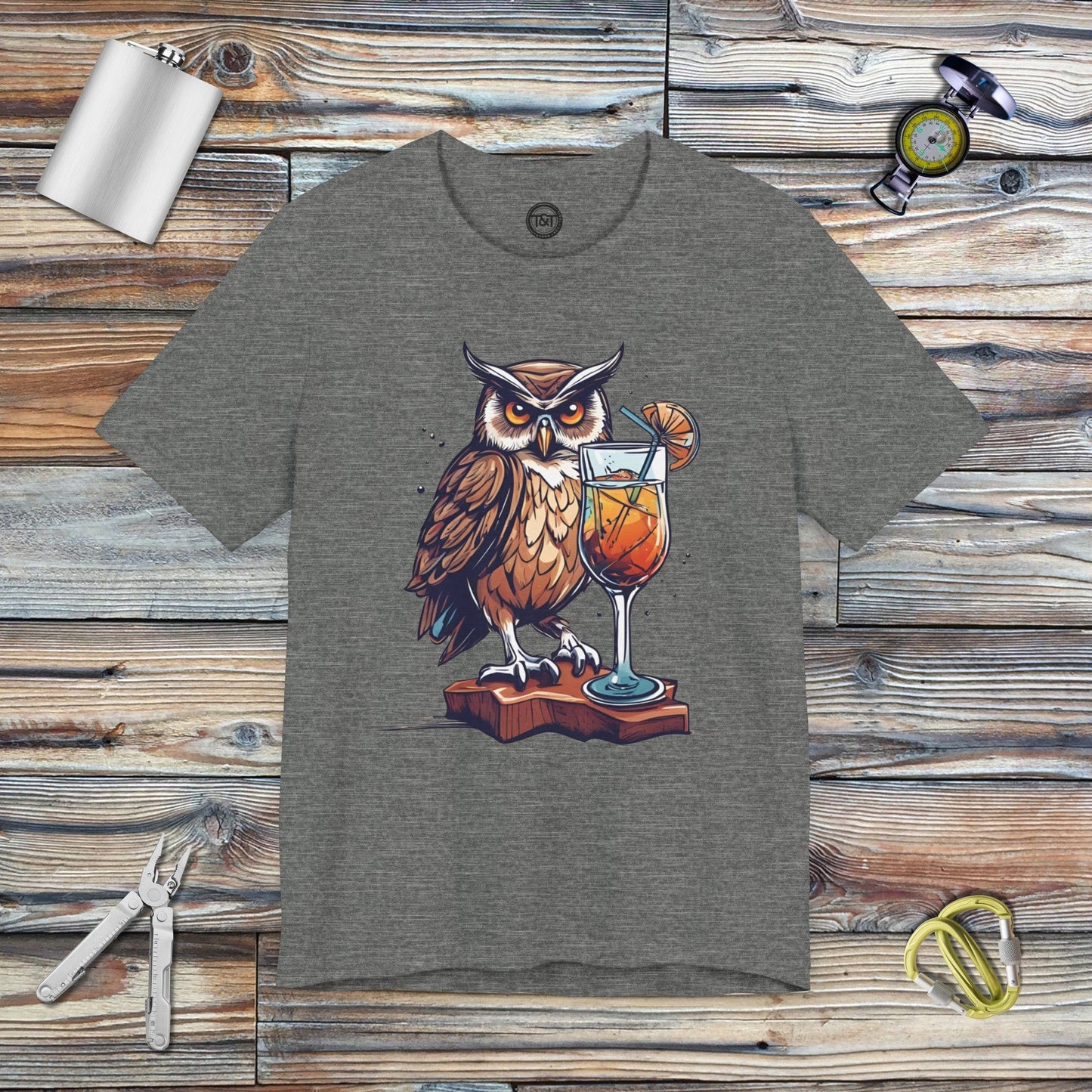 Tavern and Trail T-Shirt Mai Tai Owl T-Shirt Deep Heather / S