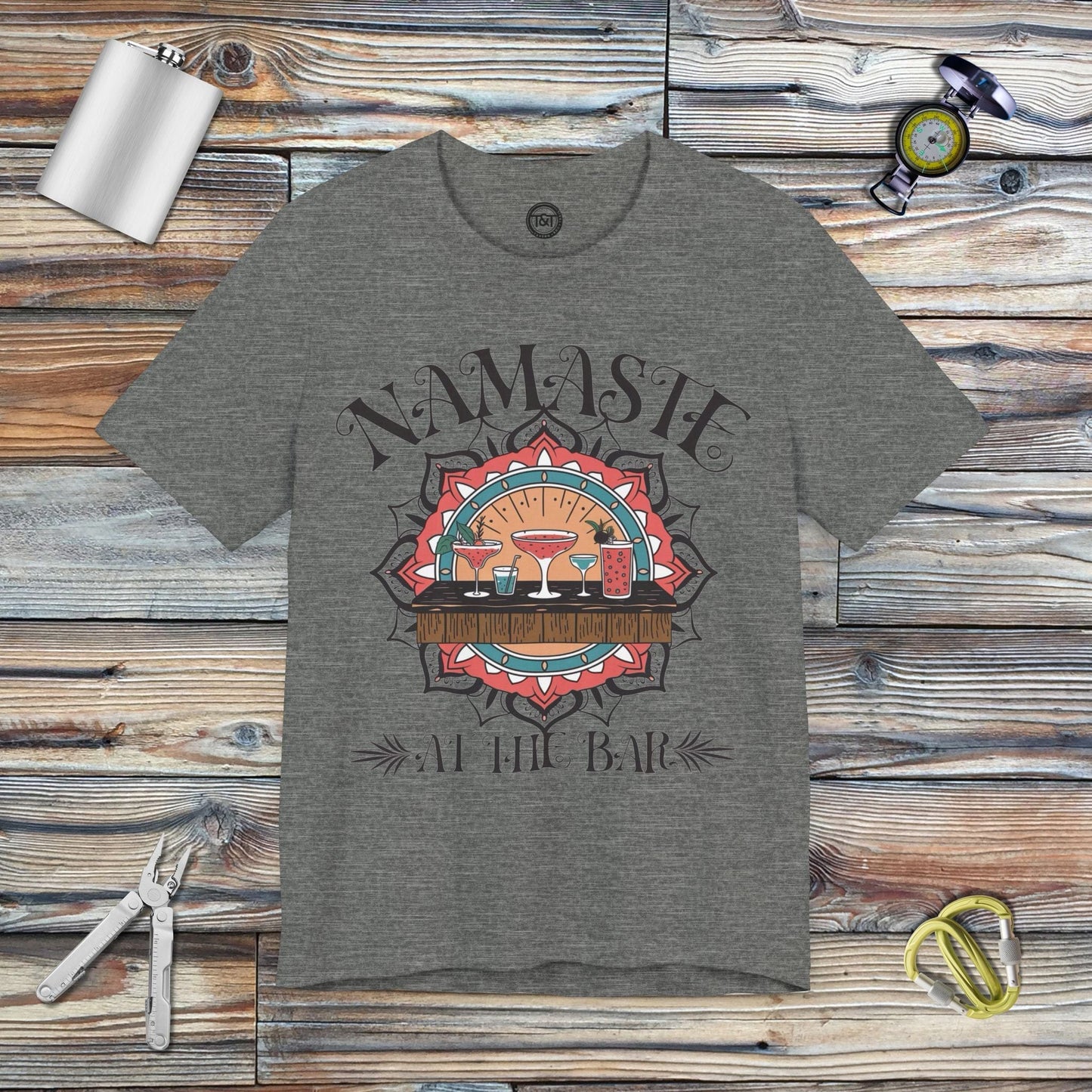 Tavern and Trail T-Shirt Namaste at the Bar T-Shirt Deep Heather / S