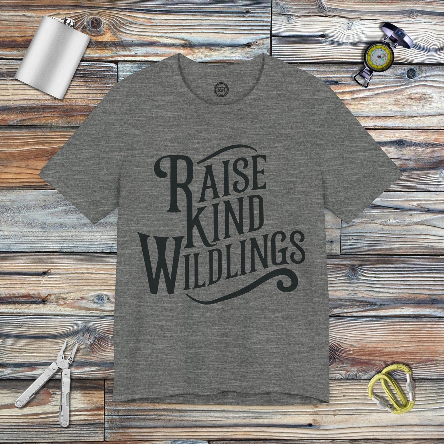 Tavern and Trail T-Shirt Raise Kind Wildlings T-Shirt Deep Heather / S