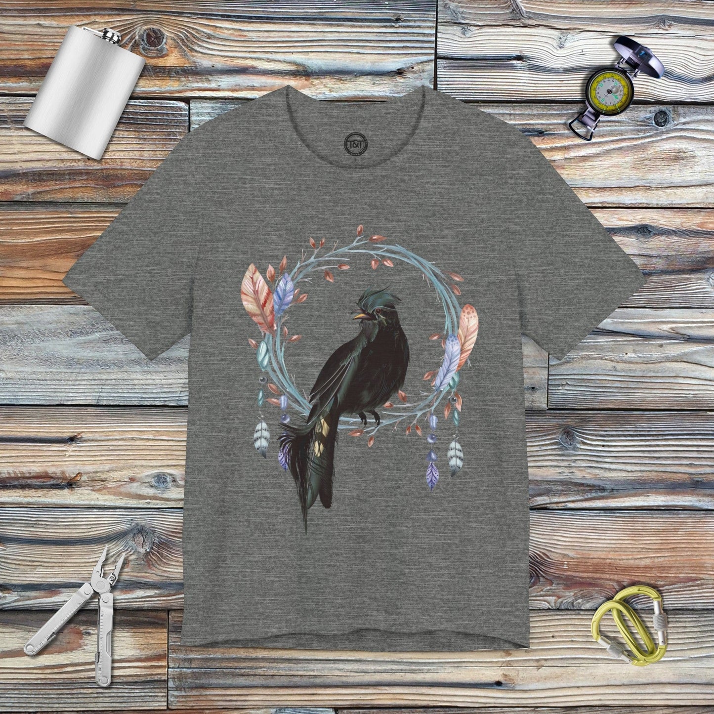 Tavern and Trail T-Shirt Raven's Wreath T-Shirt Deep Heather / S