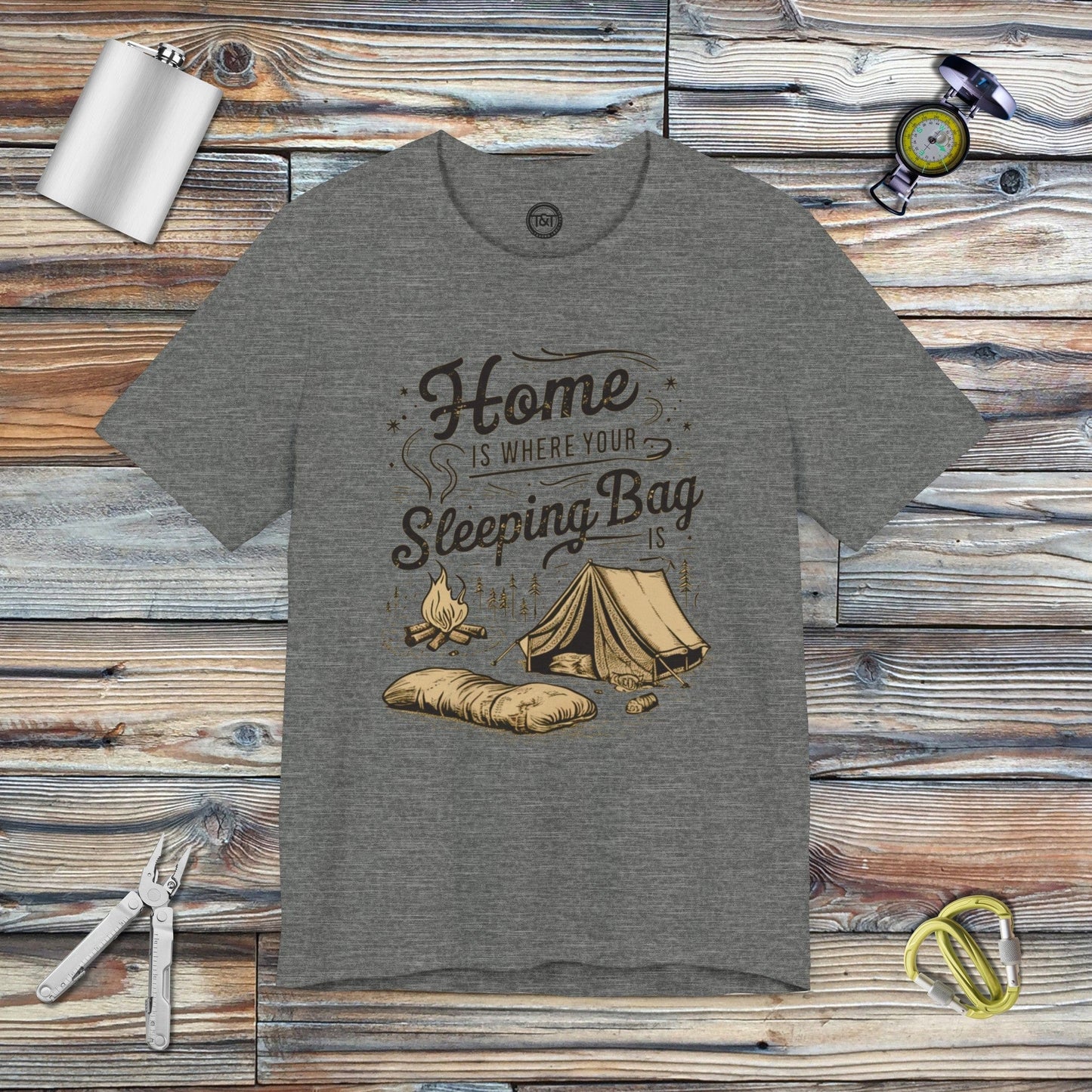 Tavern and Trail T-Shirt Sleeping Bag T-Shirt Deep Heather / S