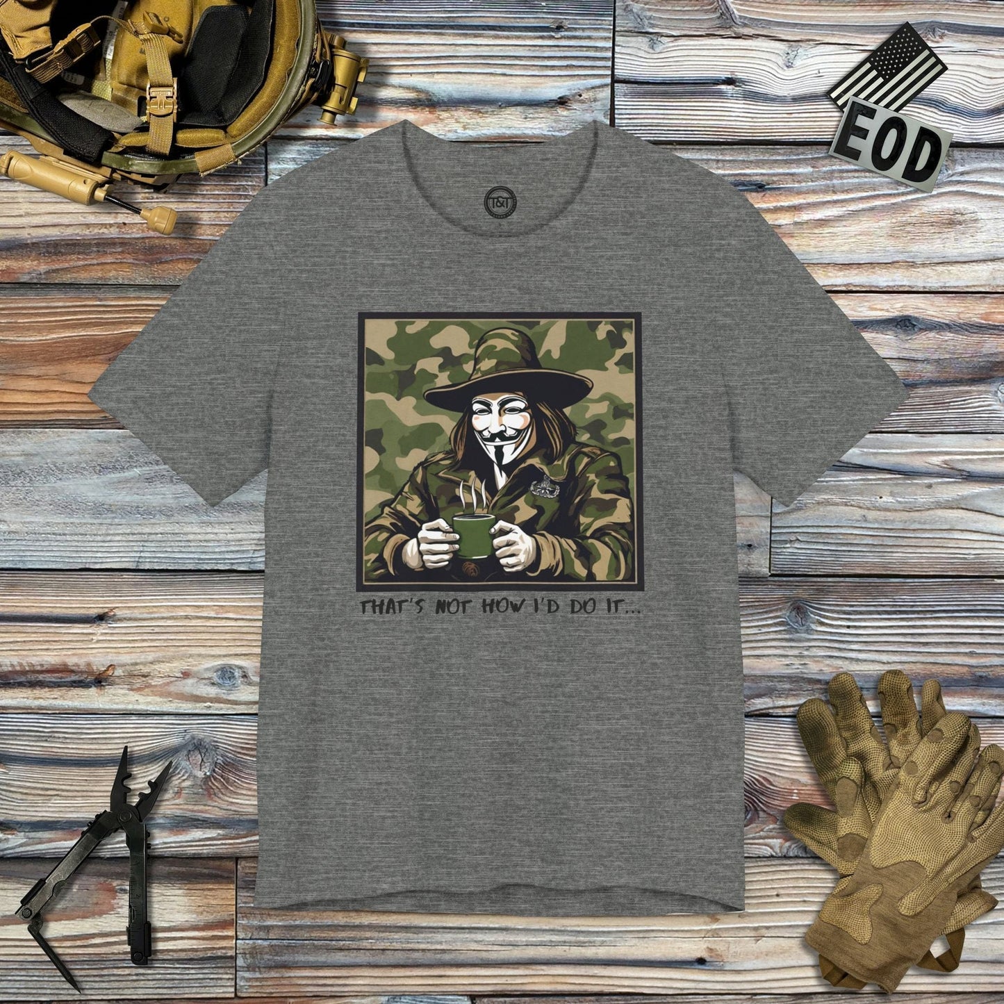 Tavern and Trail T-Shirt What the Fawkes Says (Camo) T-Shirt Deep Heather / S