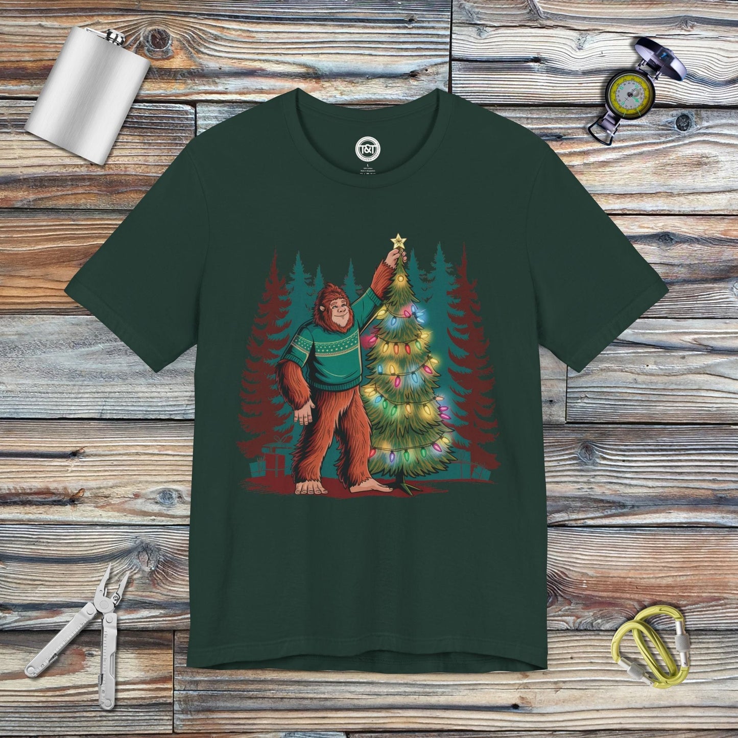 Tavern and Trail T-Shirt Merry Squatchmas T-Shirt Forest / S