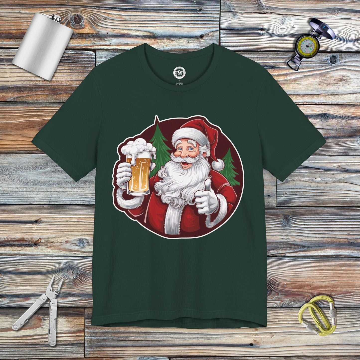 Tavern and Trail T-Shirt Santa Brews T-Shirt Forest / S