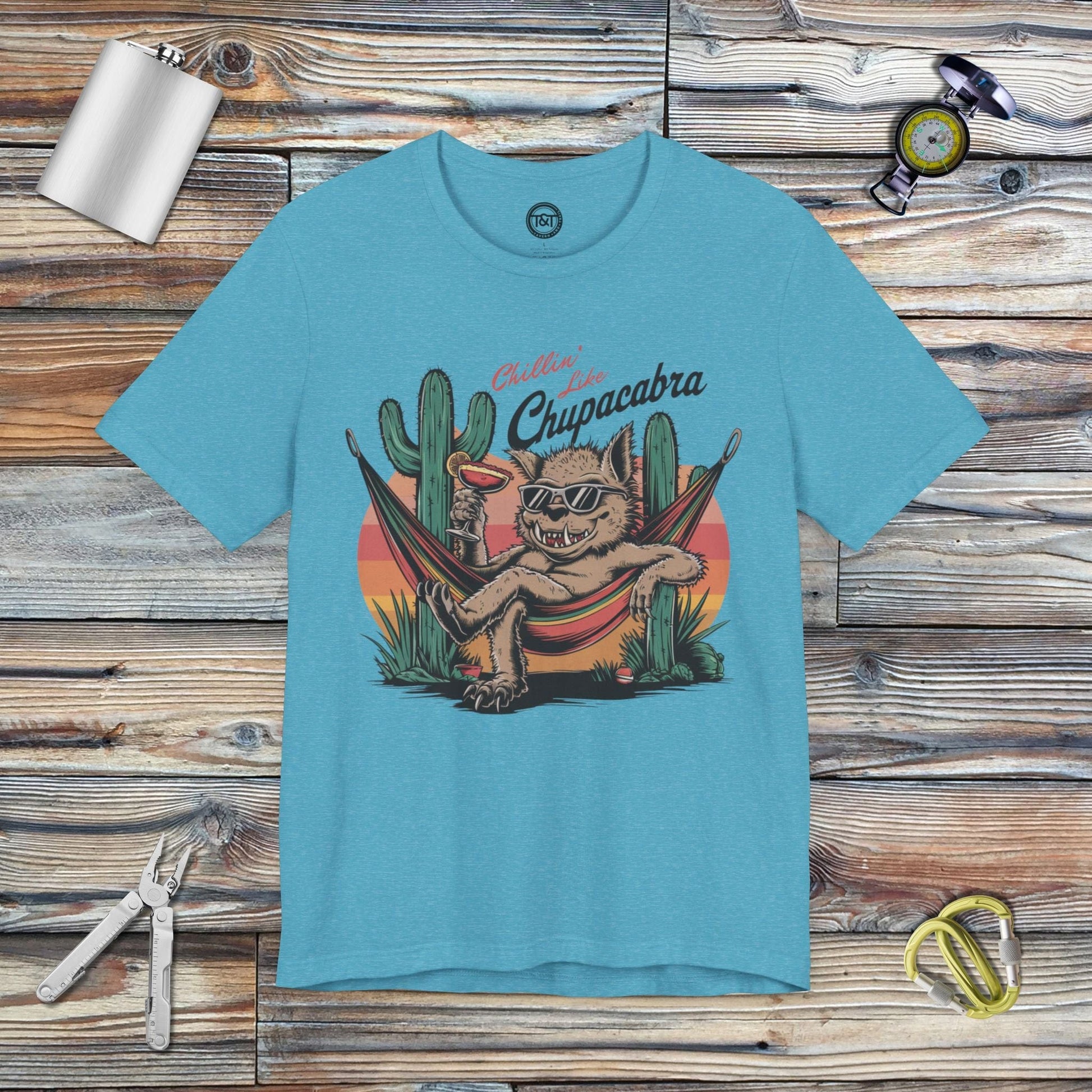 Tavern and Trail T-Shirt Chillin' Like Chupacabra T-Shirt Heather Aqua / S