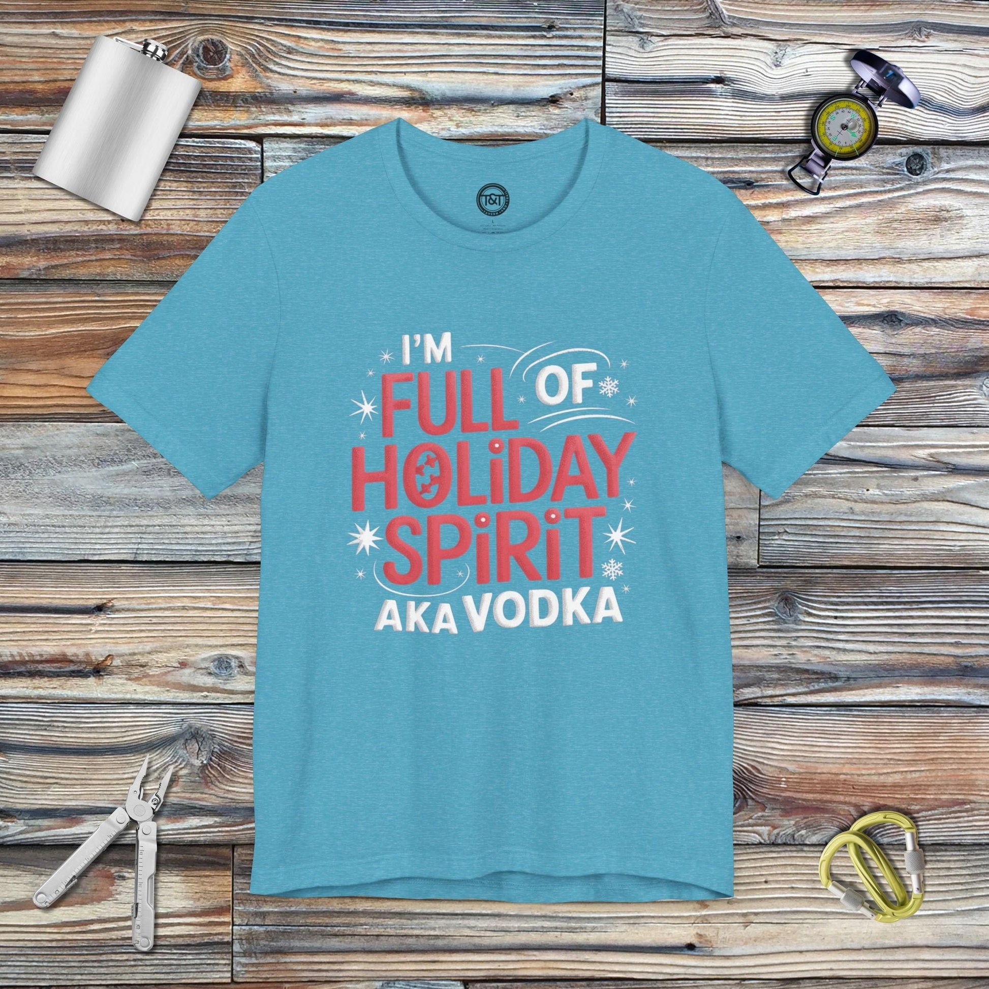 Tavern and Trail T-Shirt Holiday Spirit AKA Vodka T-Shirt Heather Aqua / S