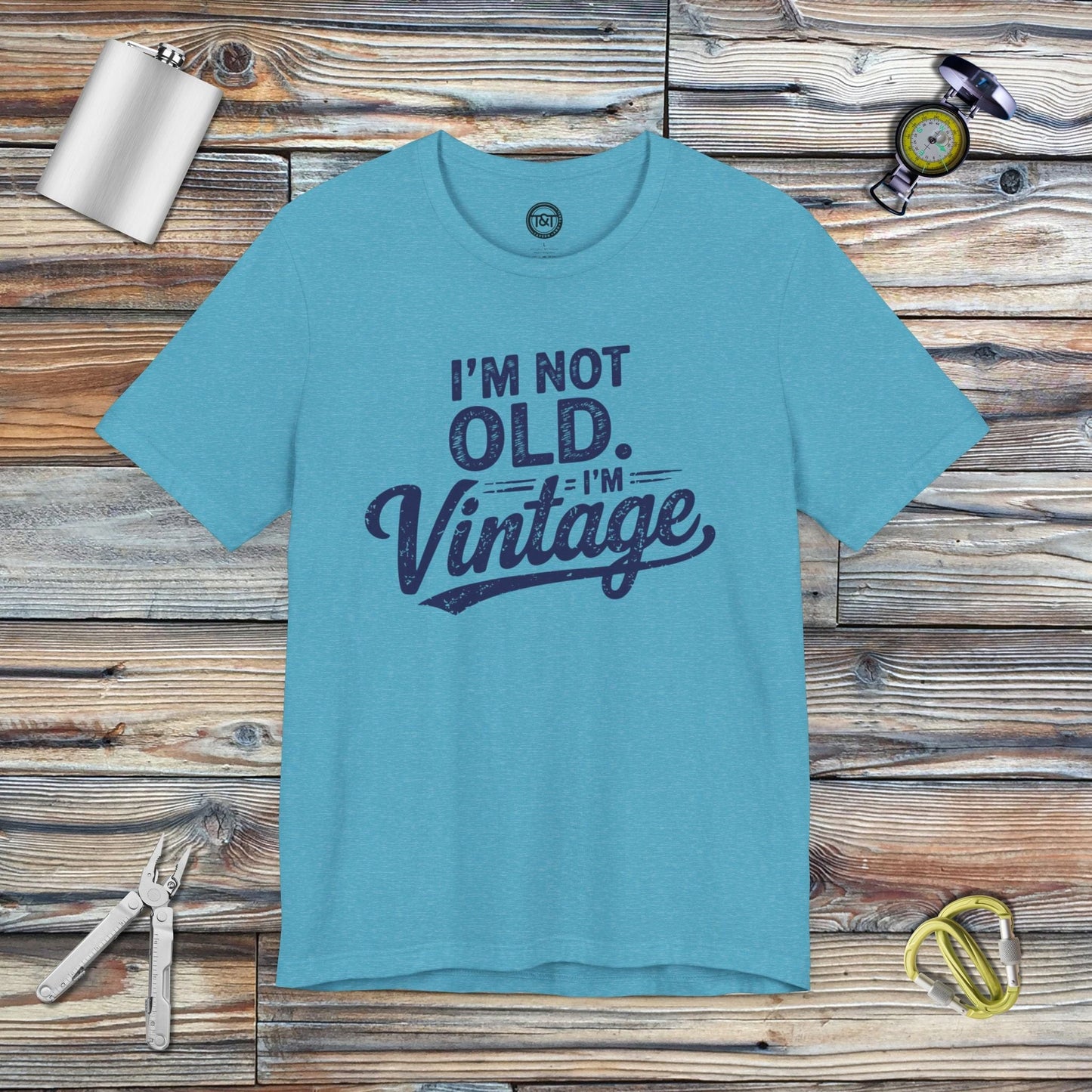 Tavern and Trail T-Shirt I'm Vintage T-Shirt Heather Aqua / S