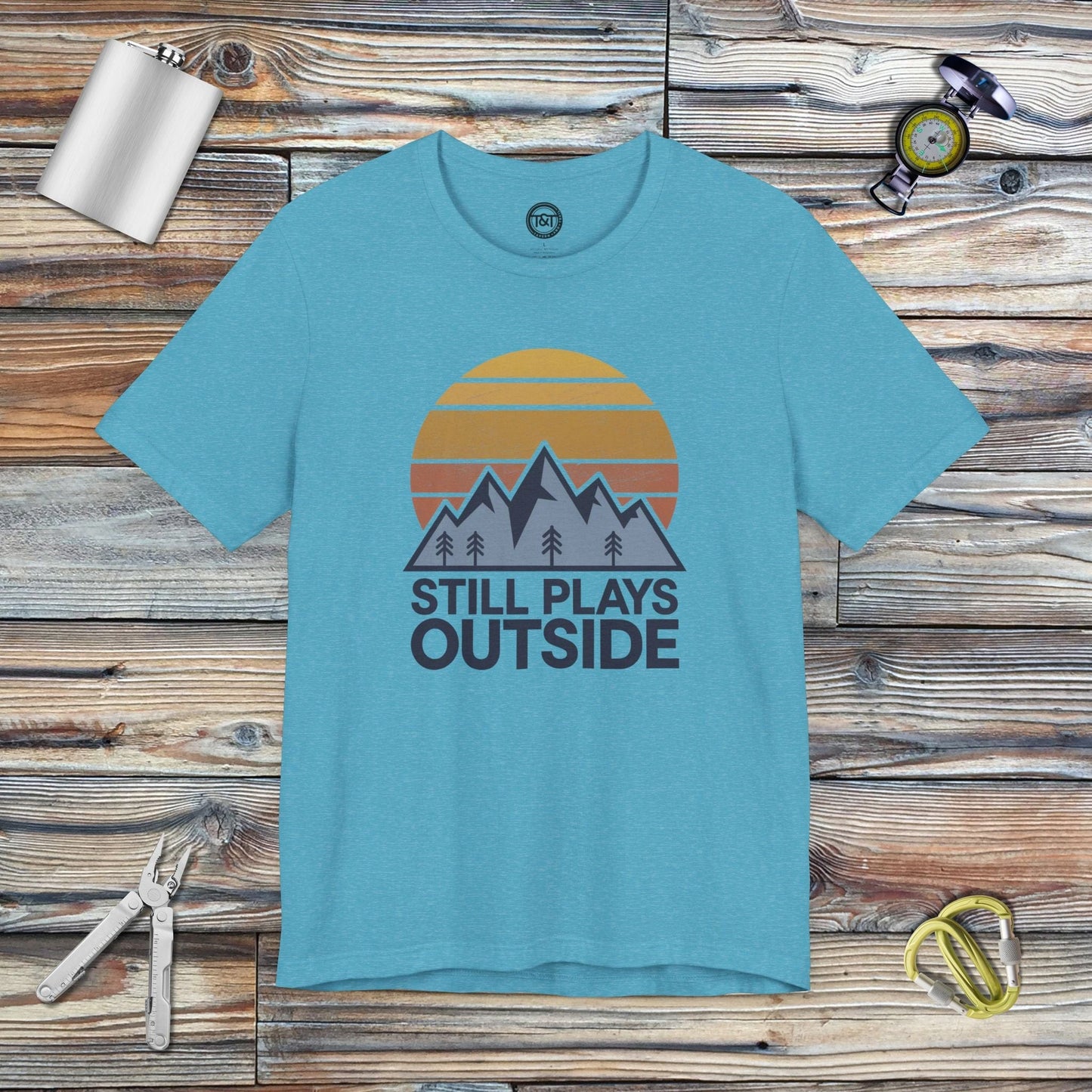 Tavern and Trail T-Shirt Still Plays Outside (Gen 1) T-Shirt Heather Aqua / S