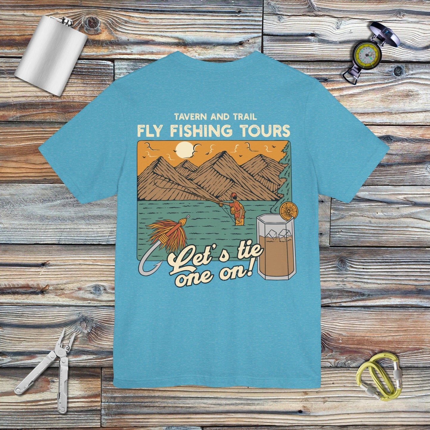 Tavern and Trail T-Shirt T&T Fly Fishing T-Shirt Heather Aqua / S