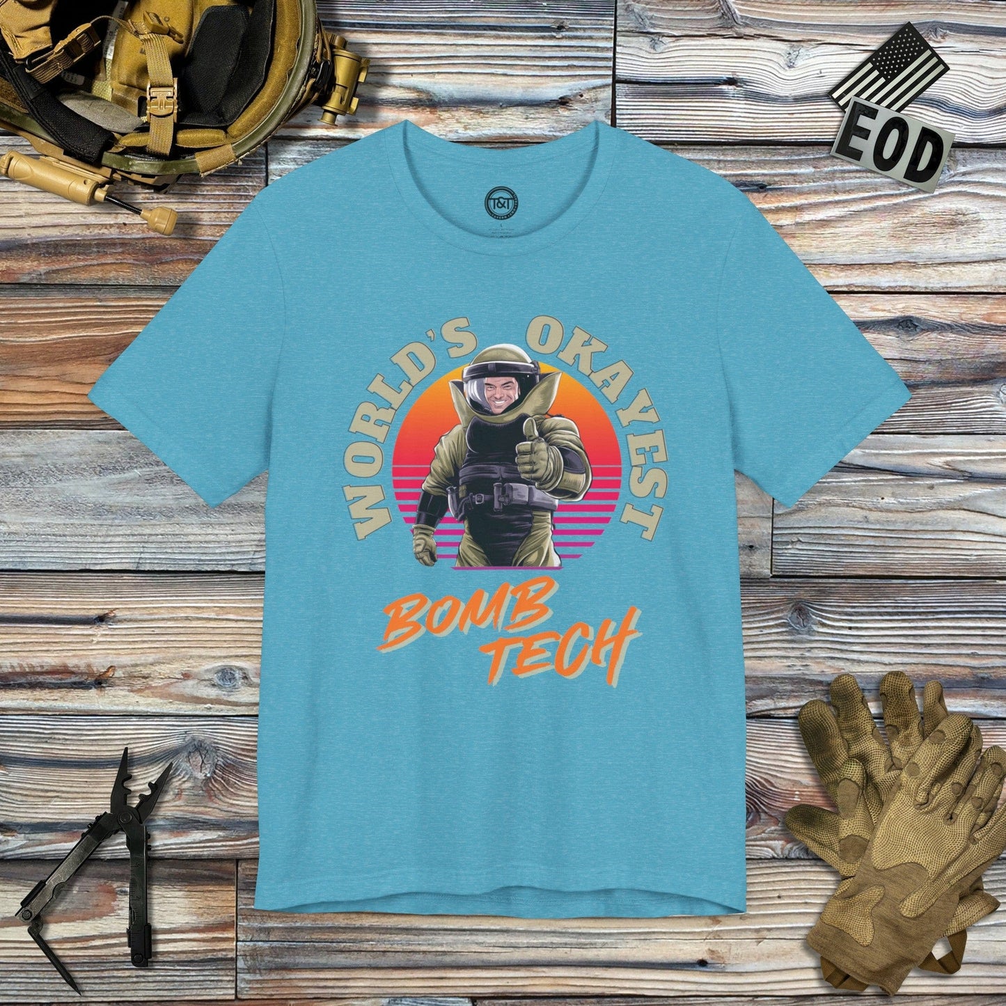 Tavern and Trail T-Shirt World's Okayest Bomb Tech (Gen 2) T-Shirt Heather Aqua / S