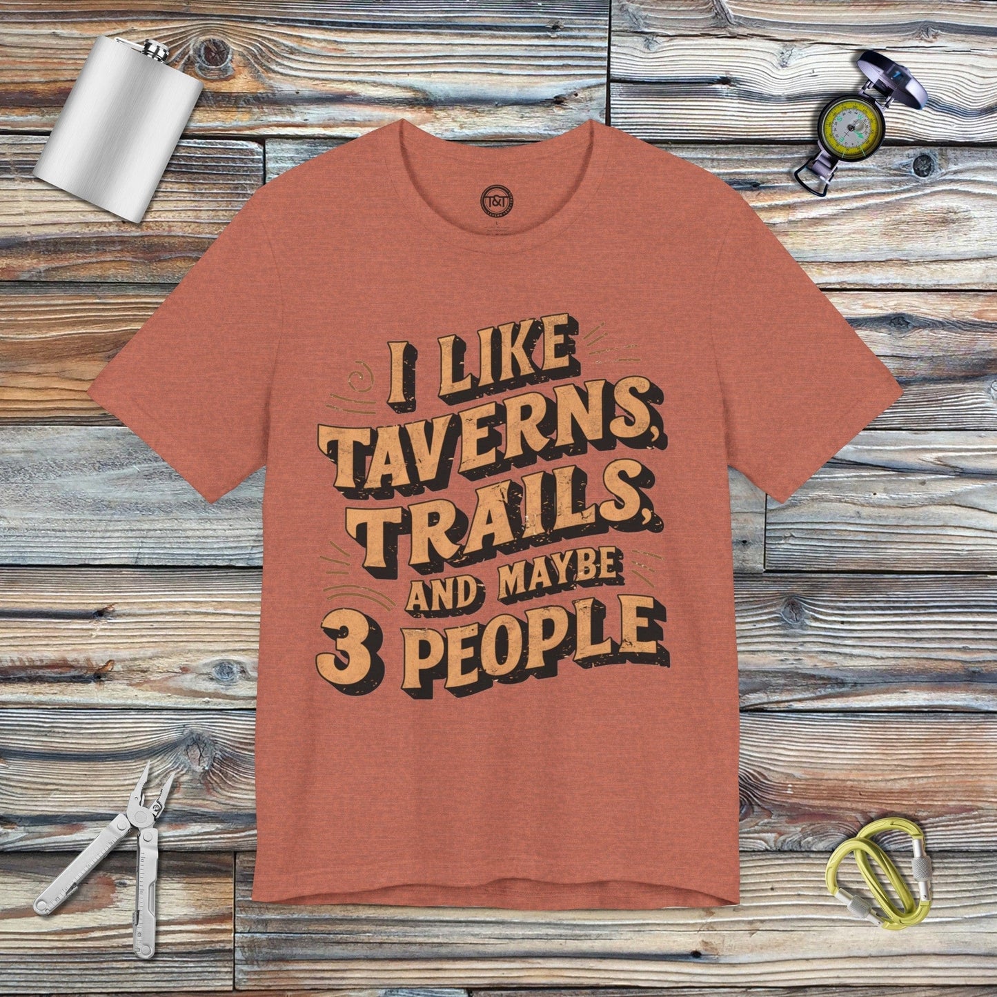 Tavern and Trail T-Shirt 3 People T-Shirt Heather Clay / S