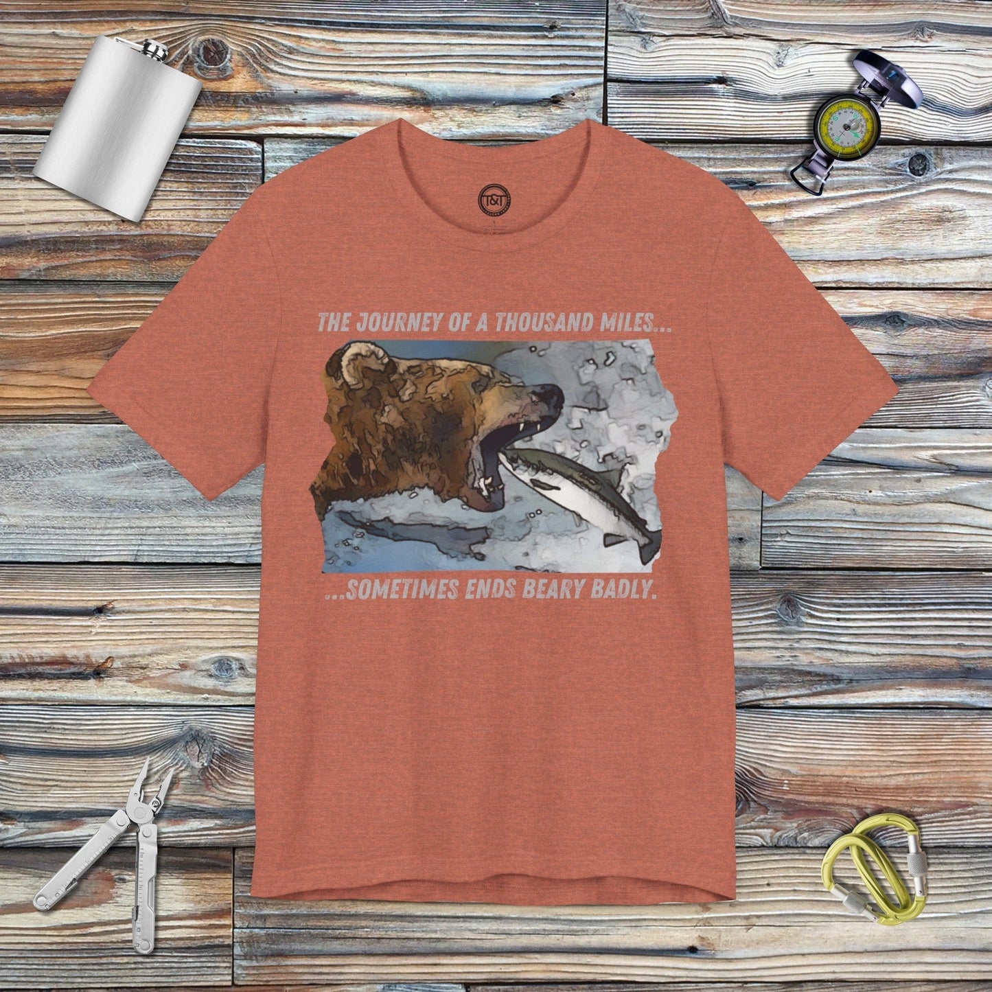 Tavern and Trail T-Shirt Beary Bad Journey T-Shirt Heather Clay / S