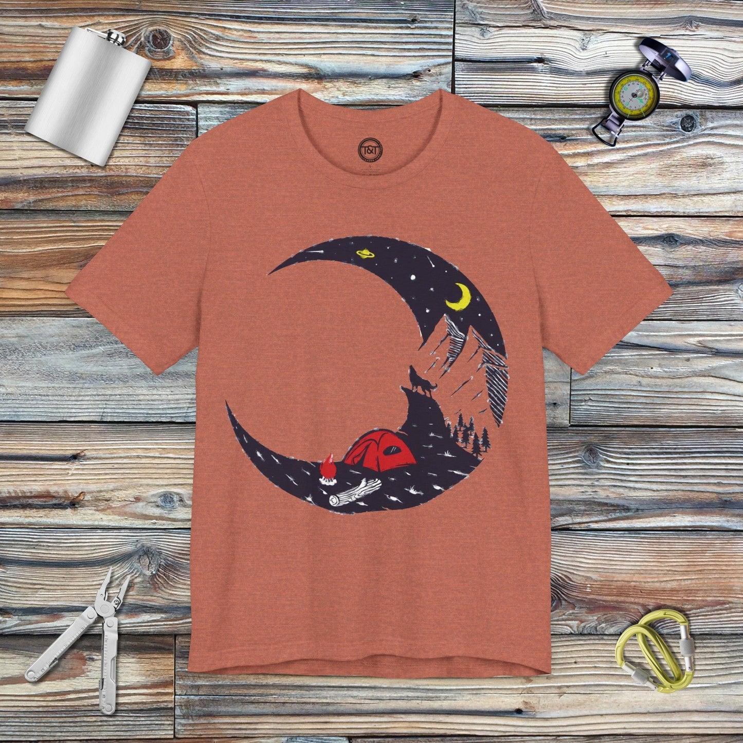 Tavern and Trail T-Shirt Camper's Moon T-Shirt Heather Clay / S