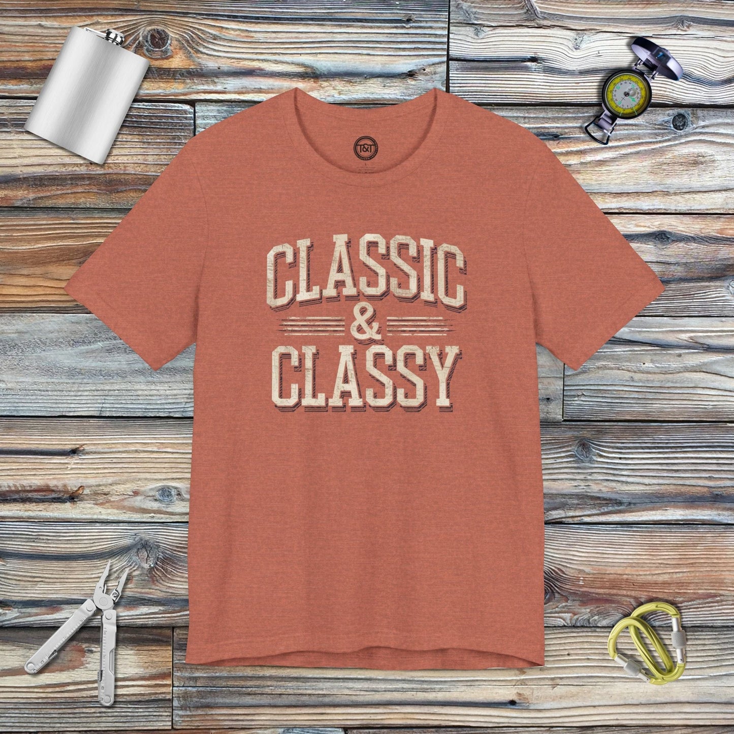 Tavern and Trail T-Shirt Classic and Classy T-Shirt Heather Clay / S