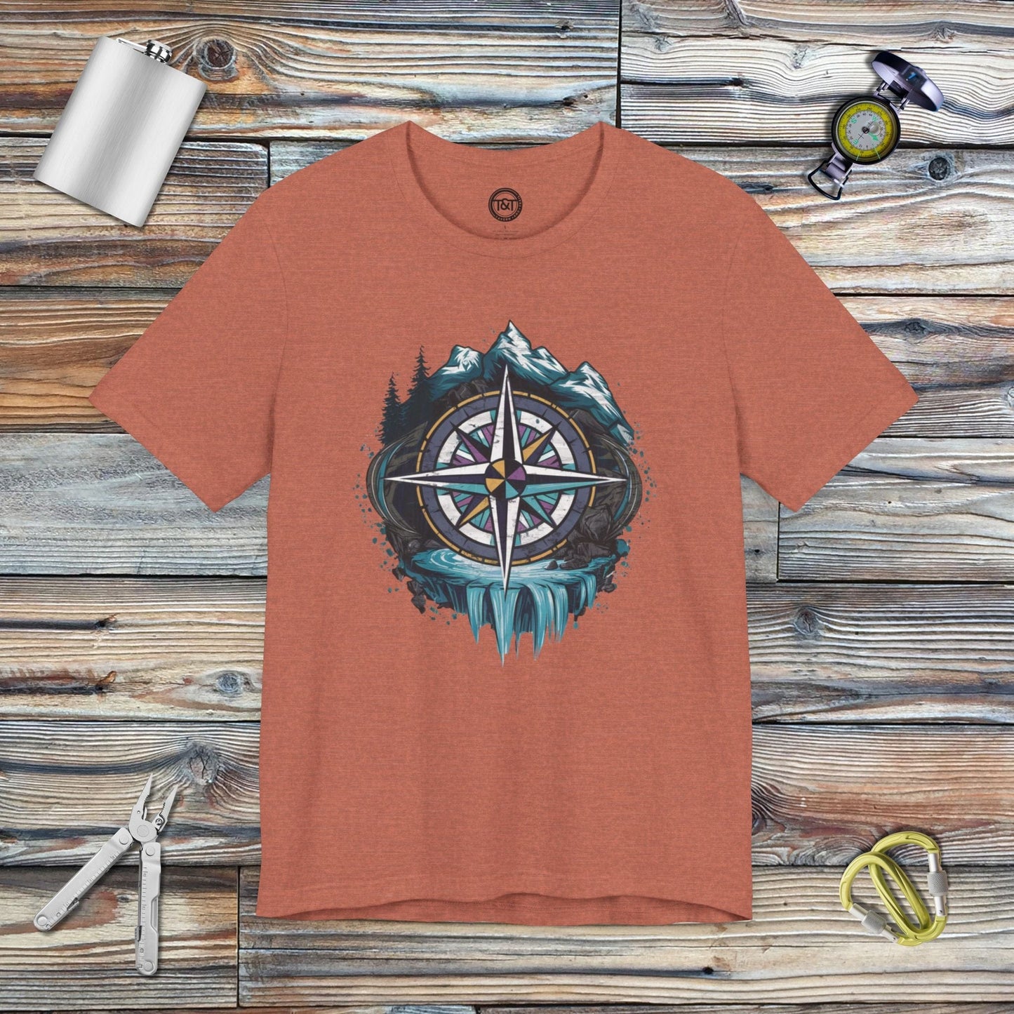 Tavern and Trail T-Shirt Compass Rose T-Shirt Heather Clay / S