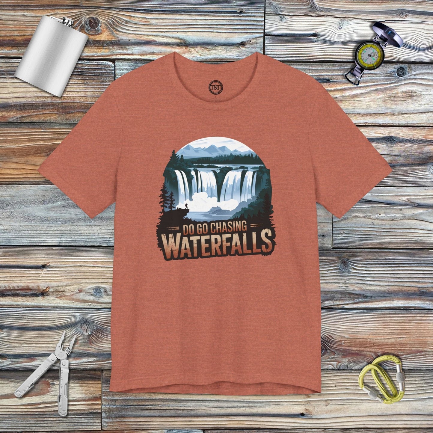 Tavern and Trail T-Shirt Do Go Chasing Waterfalls T-Shirt Heather Clay / S