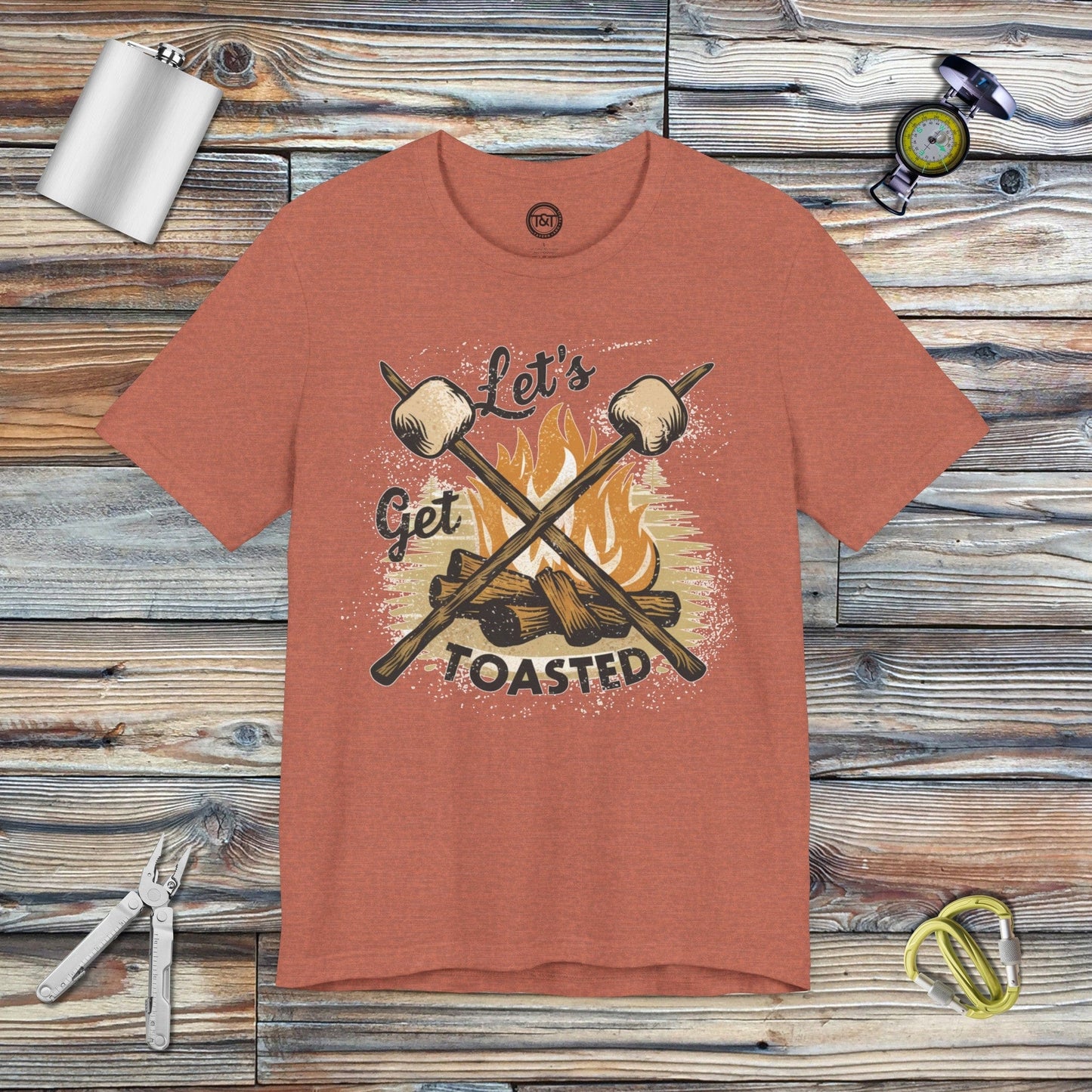 Tavern and Trail T-Shirt Let's Get Toasted T-Shirt Heather Clay / S