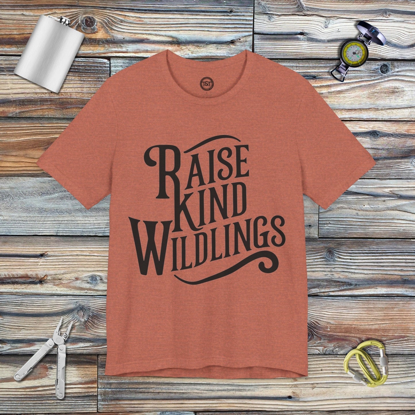 Tavern and Trail T-Shirt Raise Kind Wildlings T-Shirt Heather Clay / S