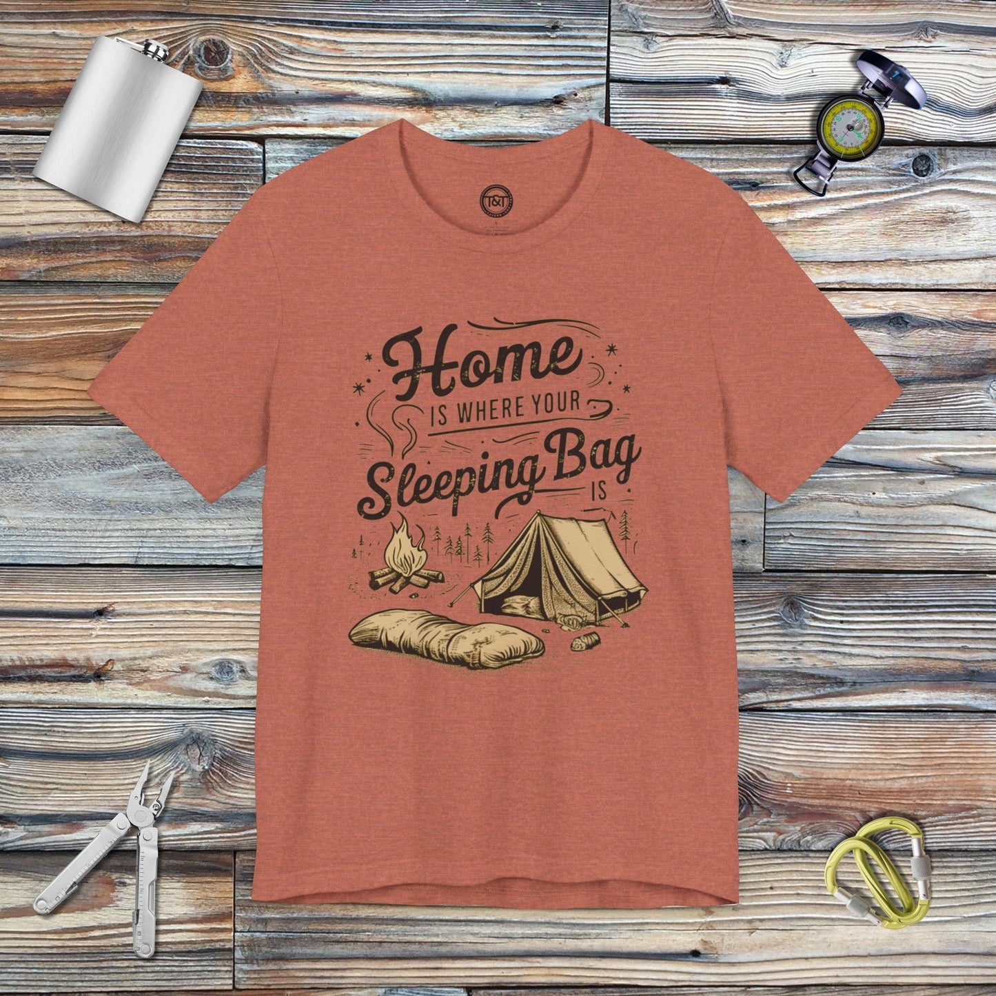 Tavern and Trail T-Shirt Sleeping Bag T-Shirt Heather Clay / S