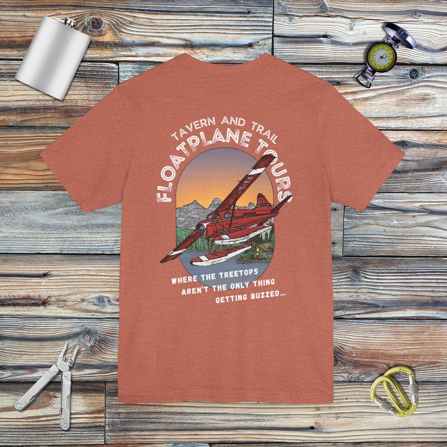 Tavern and Trail T-Shirt T&T Floatplane Tours T-Shirt Heather Clay / S