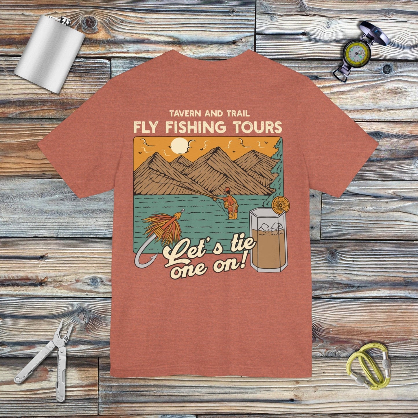 Tavern and Trail T-Shirt T&T Fly Fishing T-Shirt Heather Clay / S