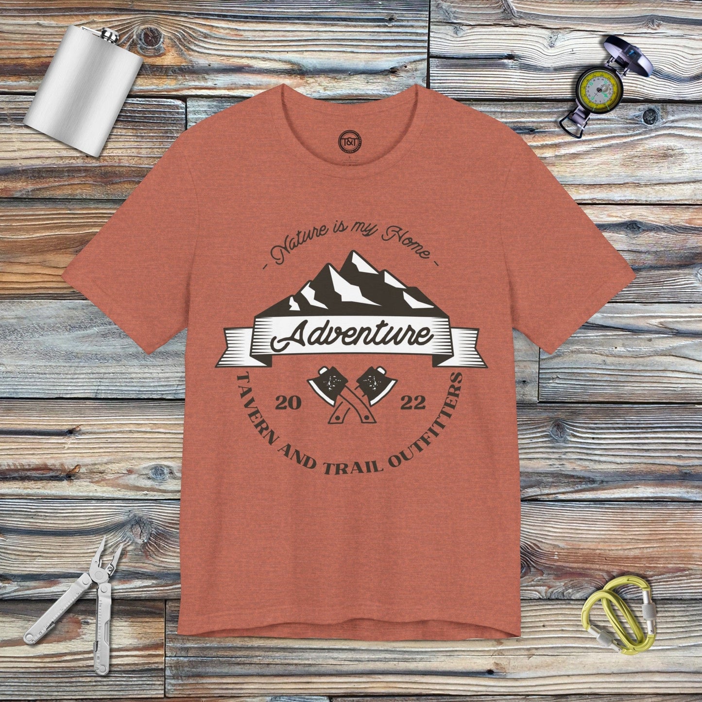 Tavern and Trail T-Shirt T&T Nature Adventure T-Shirt Heather Clay / S