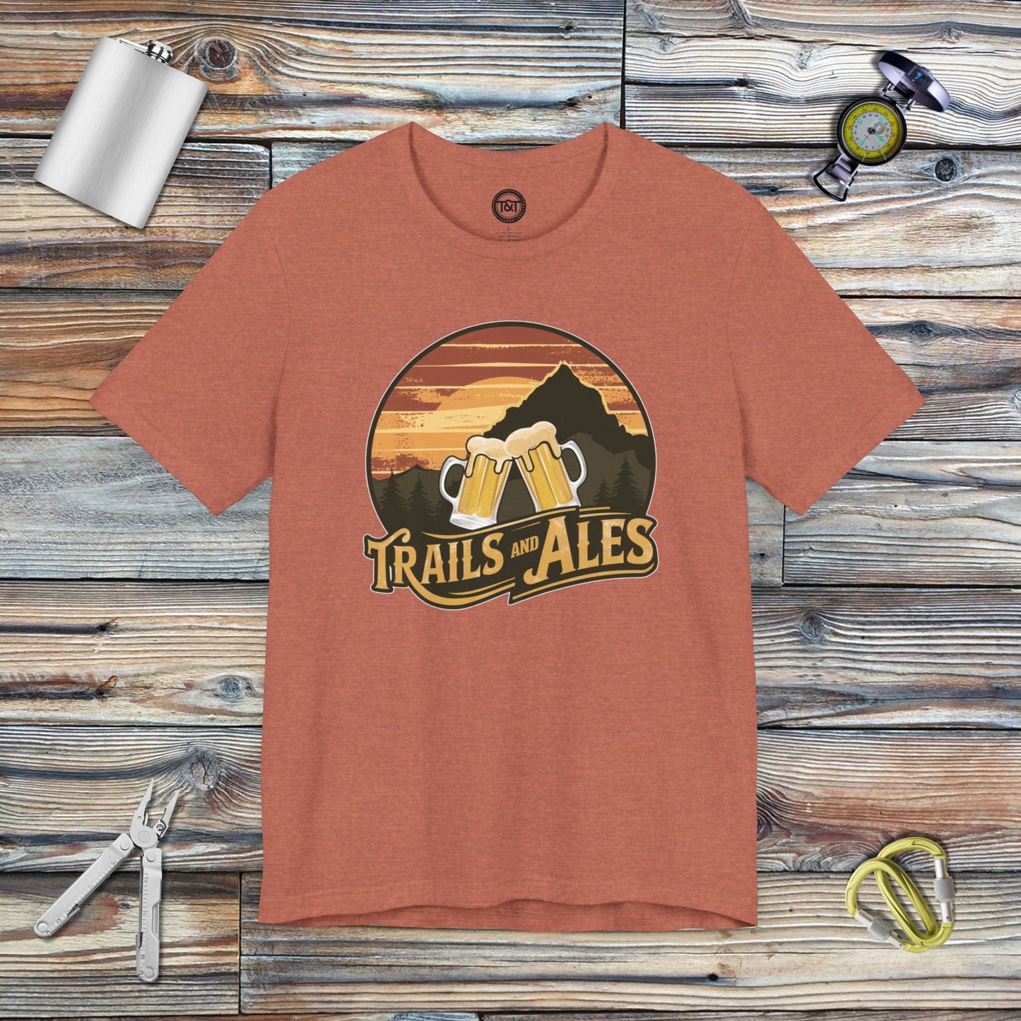 Tavern and Trail T-Shirt Trails and Ales T-Shirt Heather Clay / S