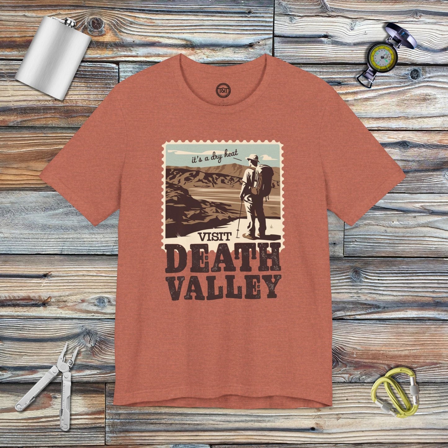 Tavern and Trail T-Shirt Visit Death Valley T-Shirt Heather Clay / S