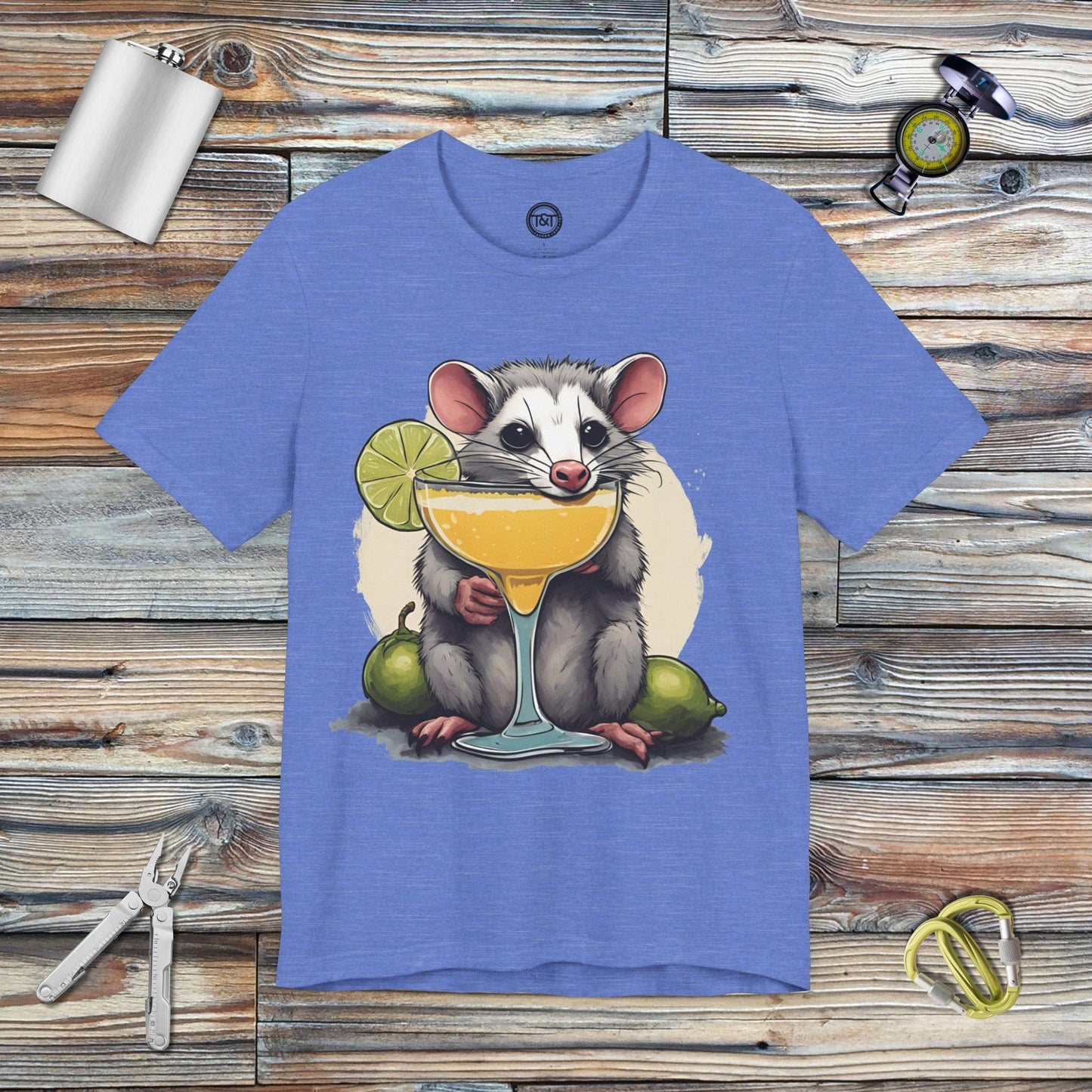 Tavern and Trail T-Shirt Opossum Marg T-Shirt Heather Columbia Blue / S