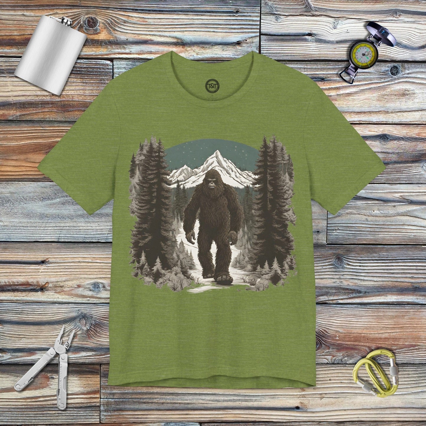 Tavern and Trail T-Shirt Big Squatch T-Shirt Heather Green / S