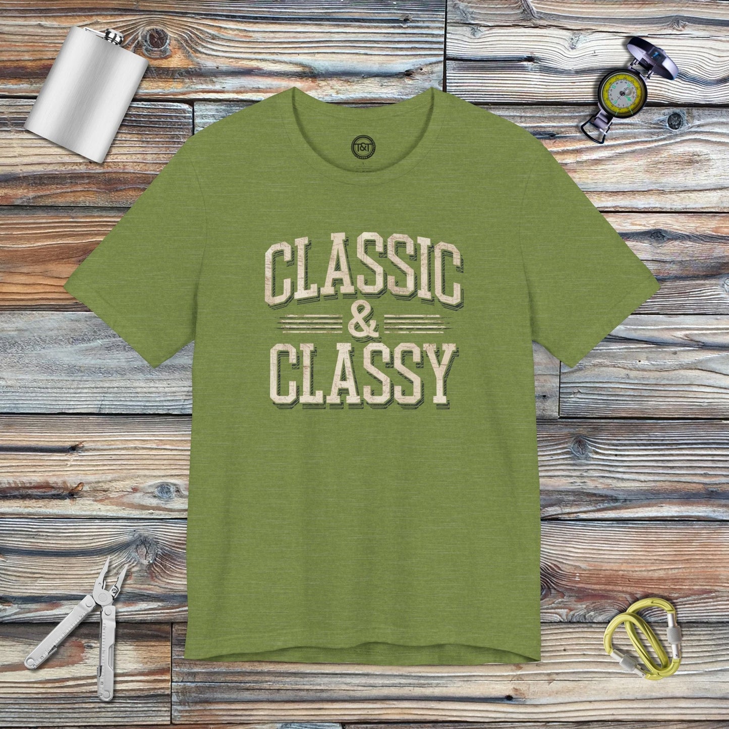 Tavern and Trail T-Shirt Classic and Classy T-Shirt Heather Green / S