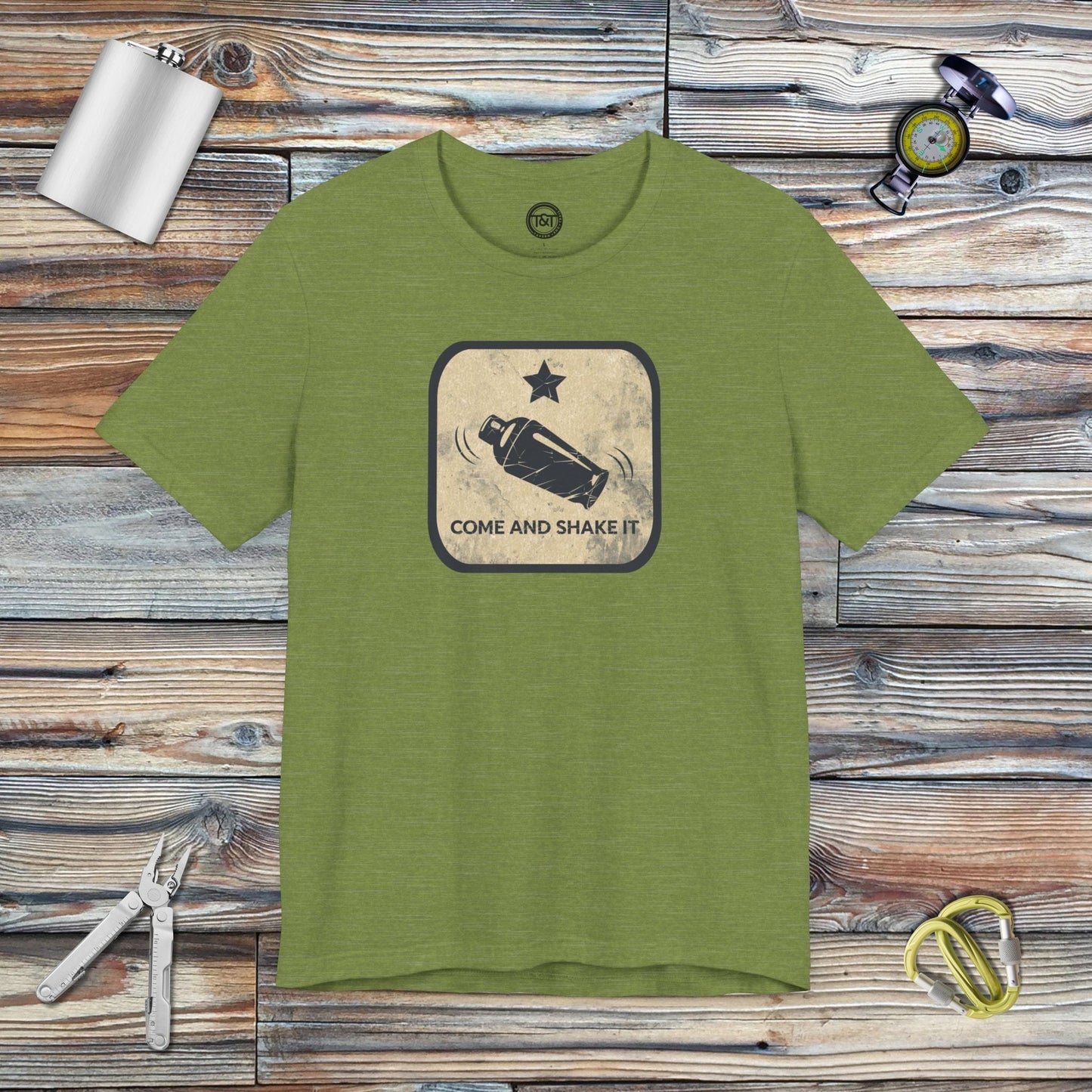 Tavern and Trail T-Shirt Come and Shake It (Gen 2 - Light) T-Shirt Heather Green / S