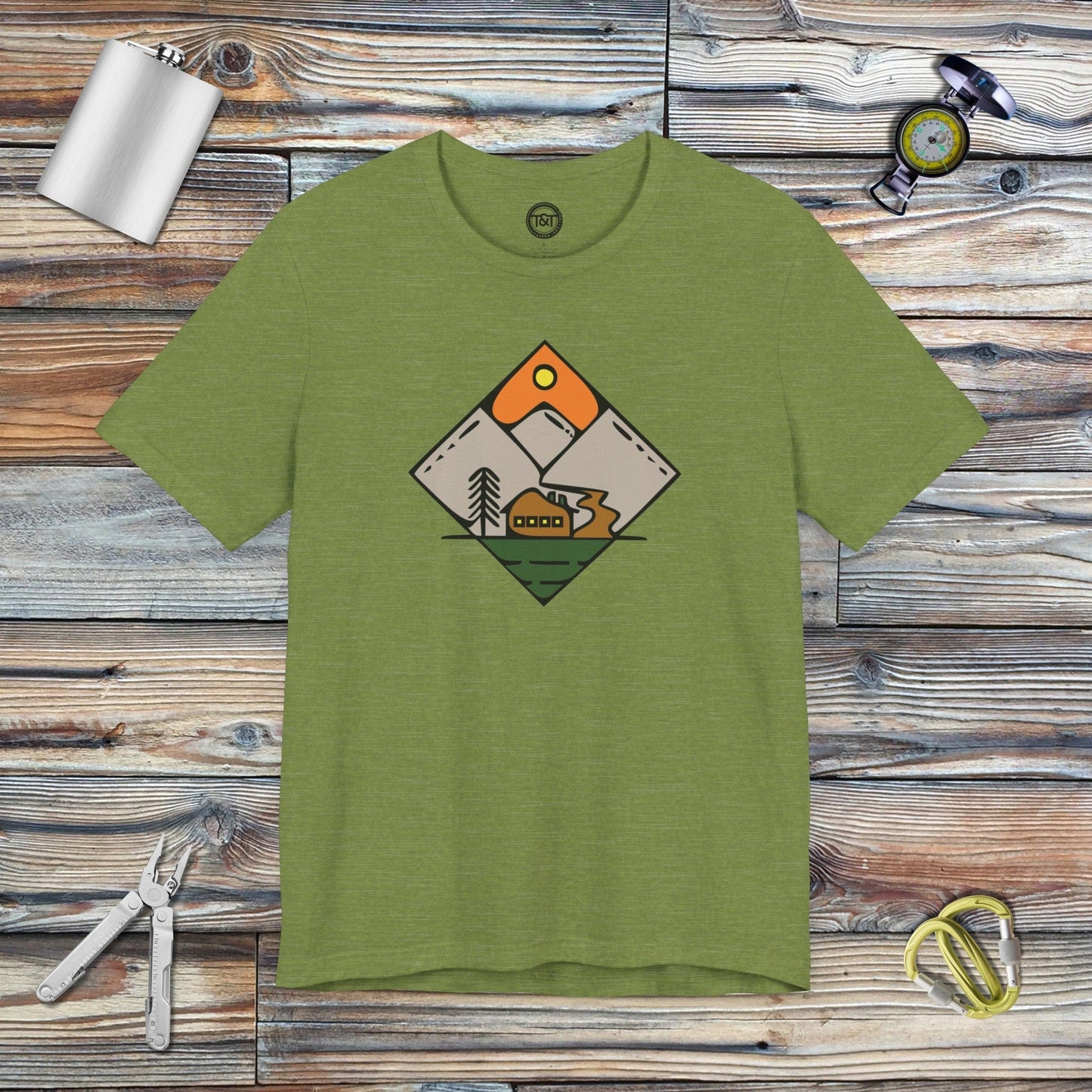 Tavern and Trail T-Shirt Diamond Trails (Gen 2) T-Shirt Heather Green / S