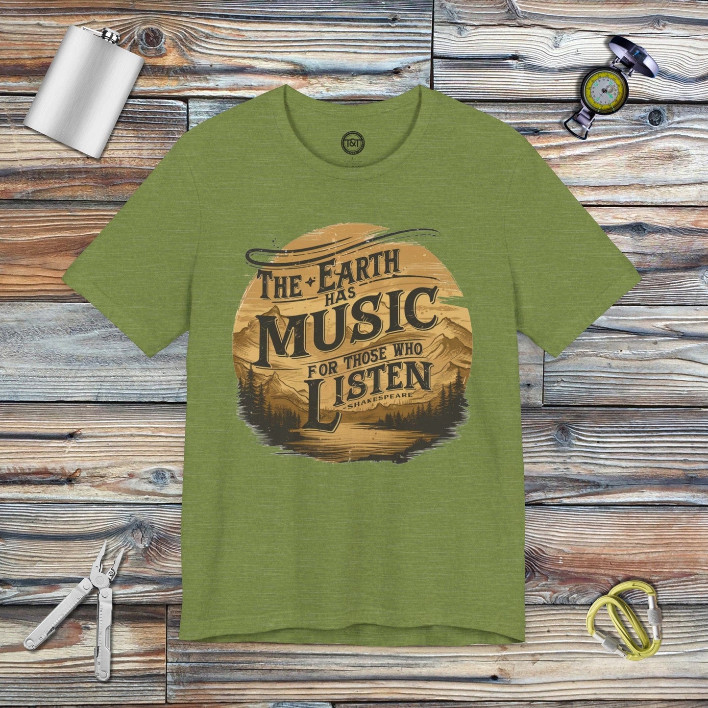 Tavern and Trail T-Shirt Earth's Music T-Shirt Heather Green / S