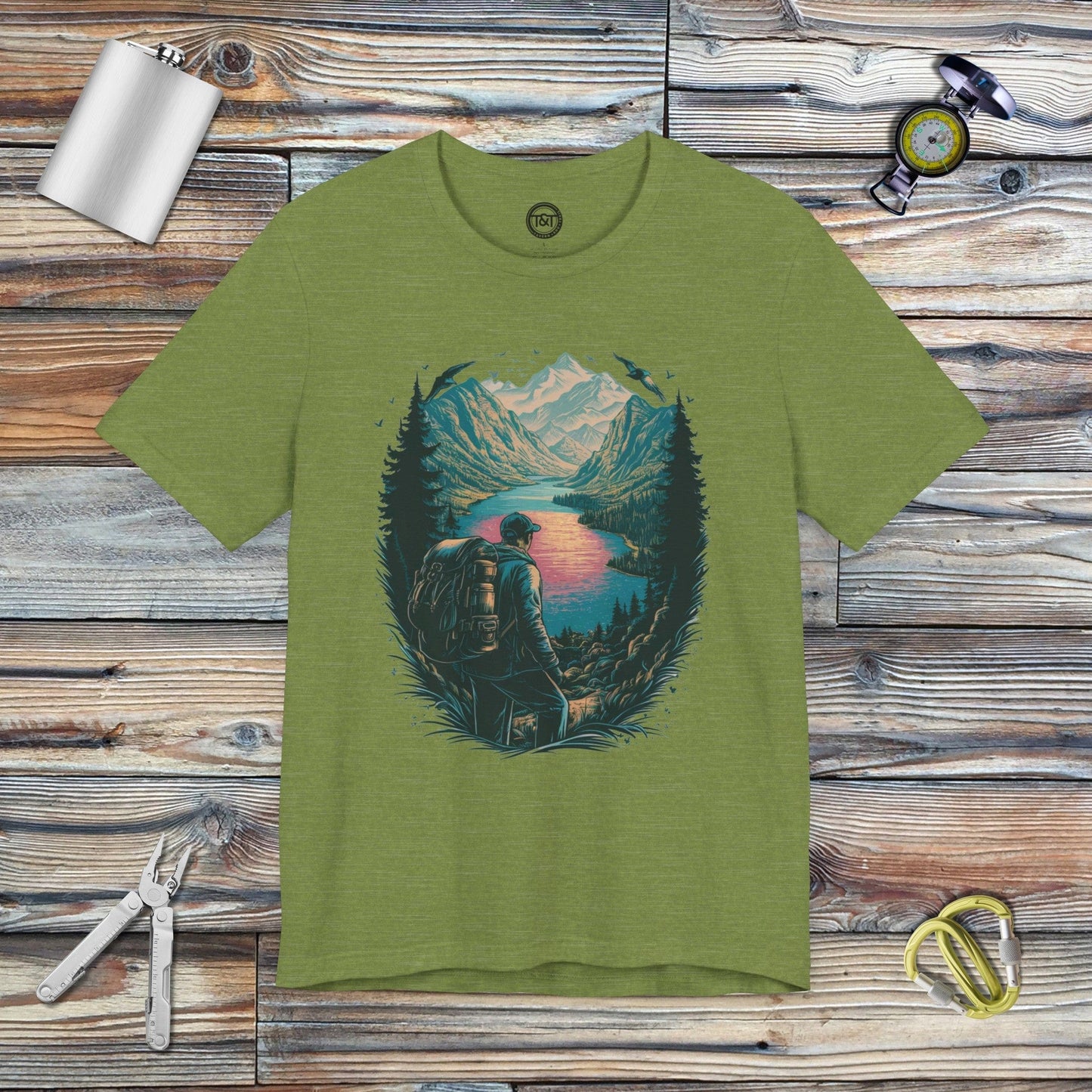 Tavern and Trail T-Shirt Hidden Lake T-Shirt Heather Green / S