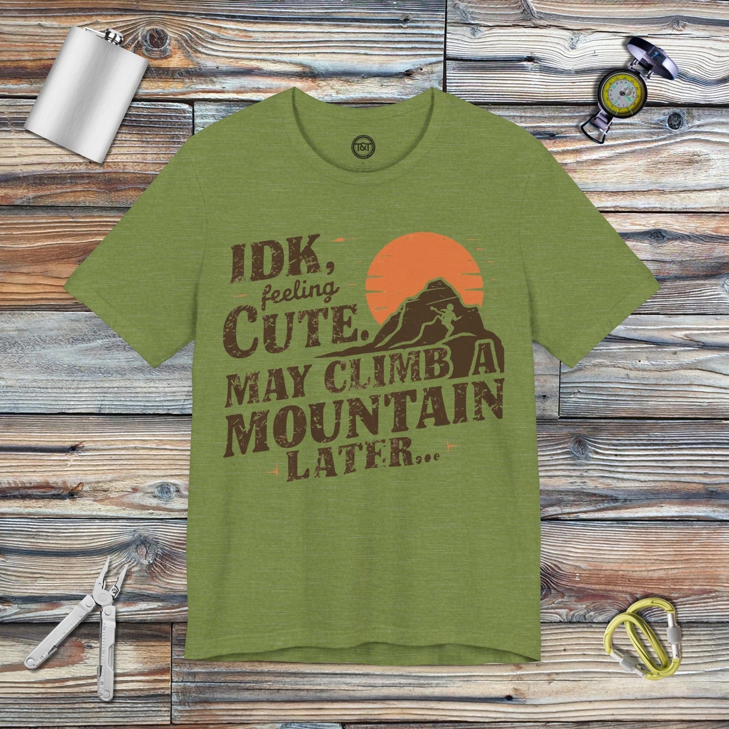 Tavern and Trail T-Shirt IDK Mountain Climber T-Shirt Heather Green / S