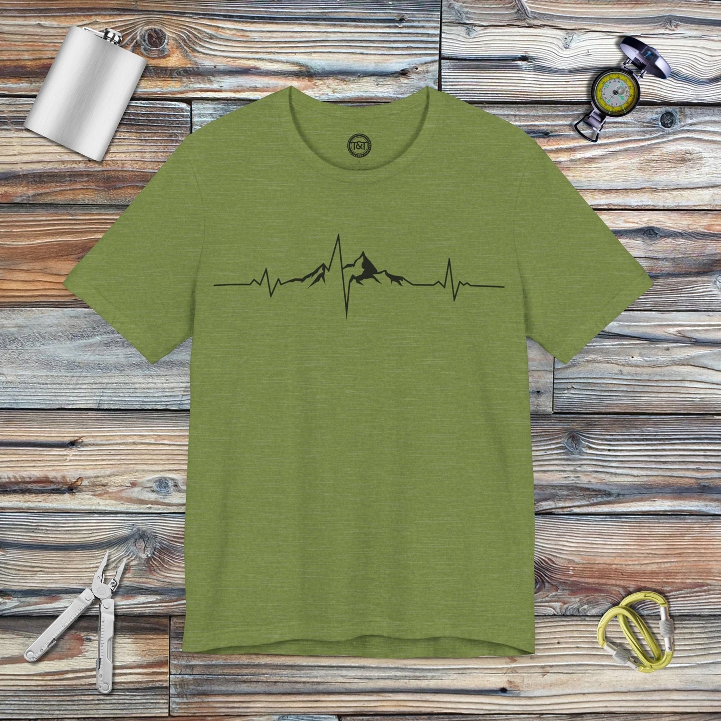 Tavern and Trail T-Shirt Mountain Rythm T-Shirt Heather Green / S