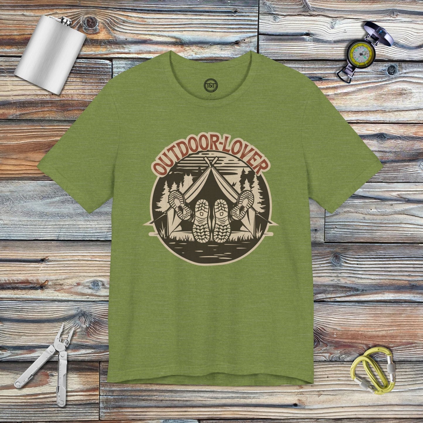 Tavern and Trail T-Shirt Outdoor-Lover T-Shirt Heather Green / S