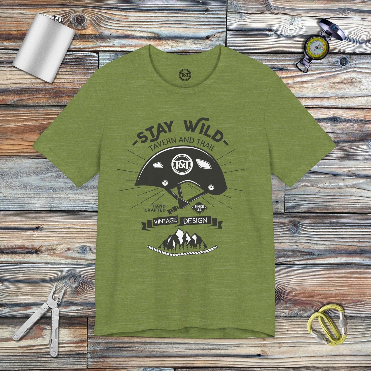 Tavern and Trail T-Shirt Stay Wild T-Shirt Heather Green / S