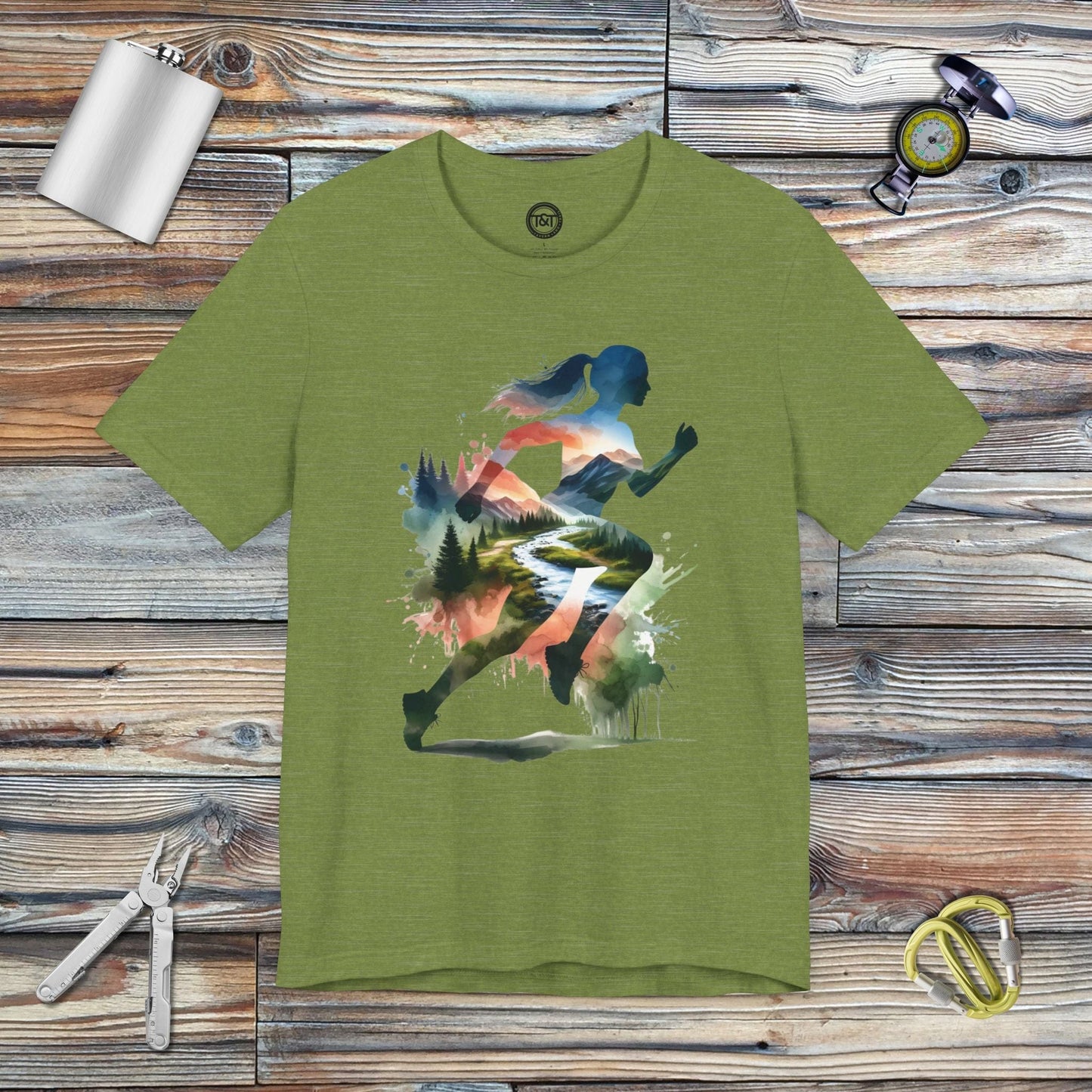 Tavern and Trail T-Shirt Trail Runner's Spirit T-Shirt Heather Green / S