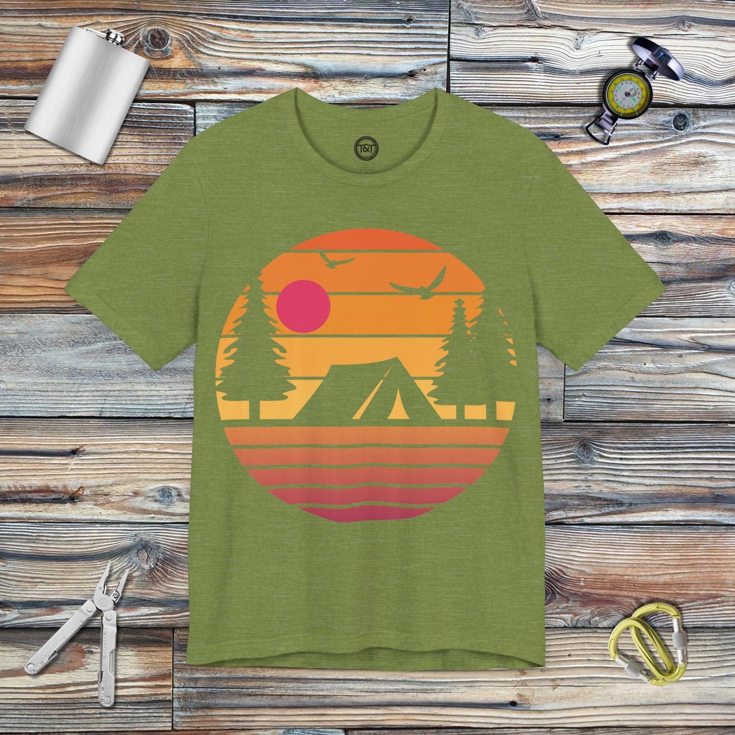 Tavern and Trail T-Shirt Vintage Tent T-Shirt Heather Green / S