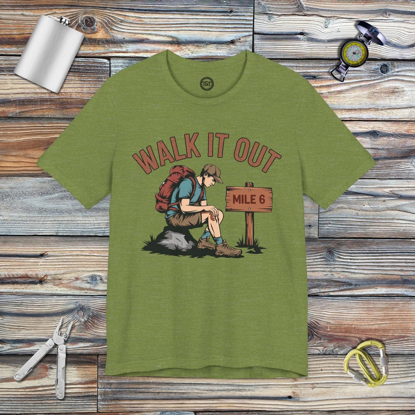 Tavern and Trail T-Shirt Walk It Out T-Shirt Heather Green / S