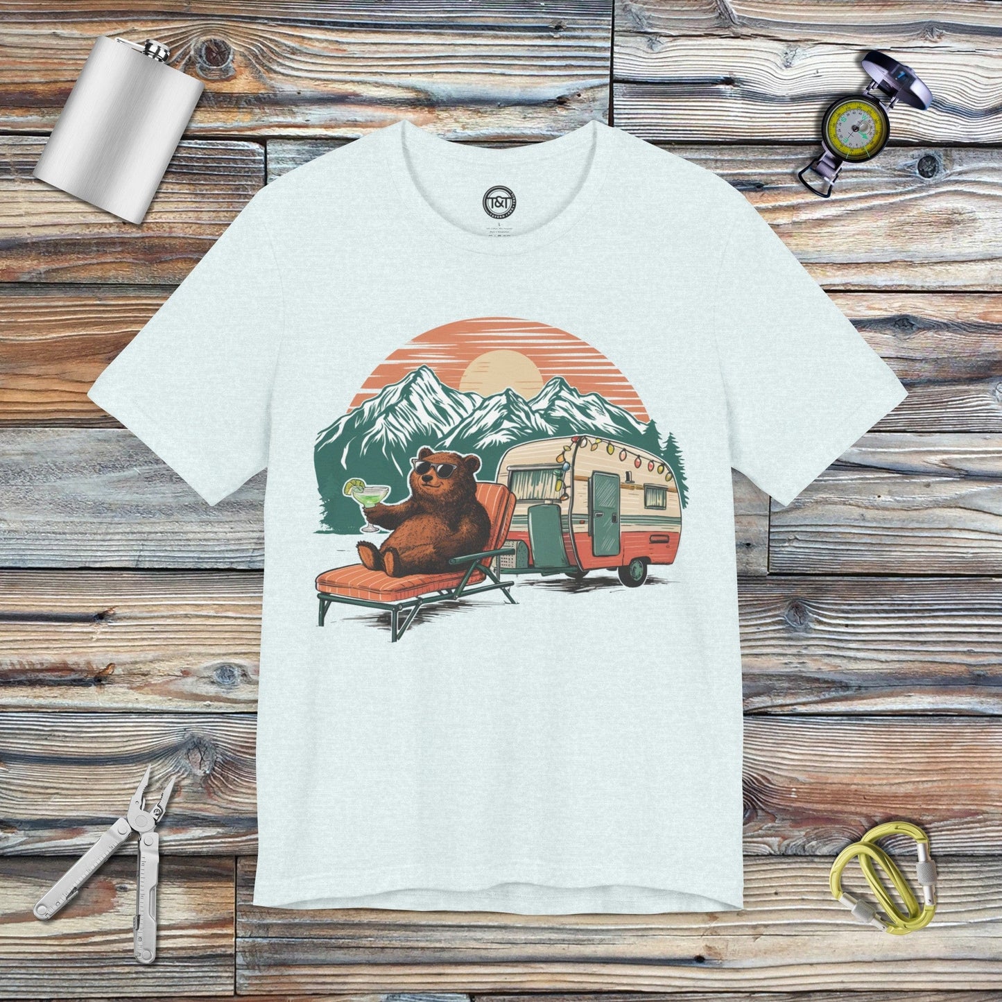 Tavern and Trail T-Shirt Bear Necessities T-Shirt Heather Ice Blue / S