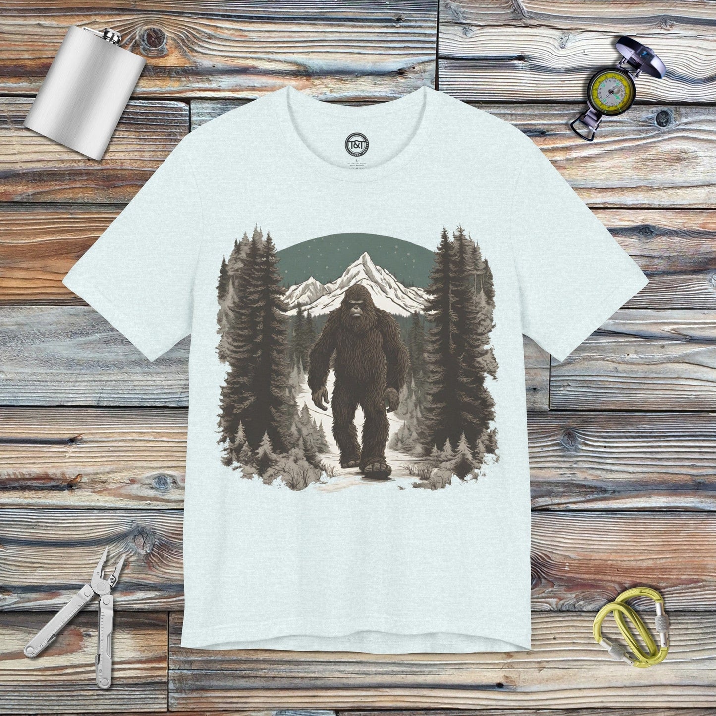 Tavern and Trail T-Shirt Big Squatch T-Shirt Heather Ice Blue / S