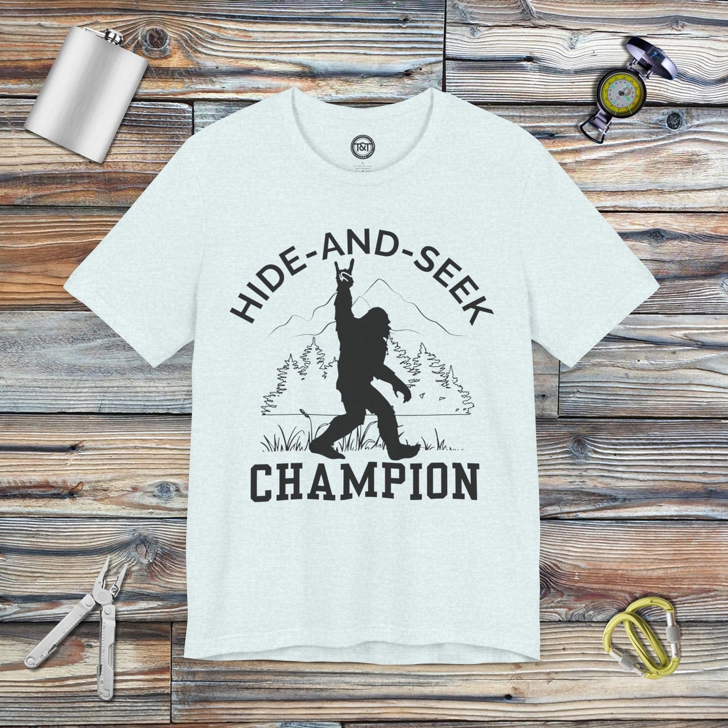 Tavern and Trail T-Shirt Hide-and-Seek Champ T-Shirt Heather Ice Blue / S