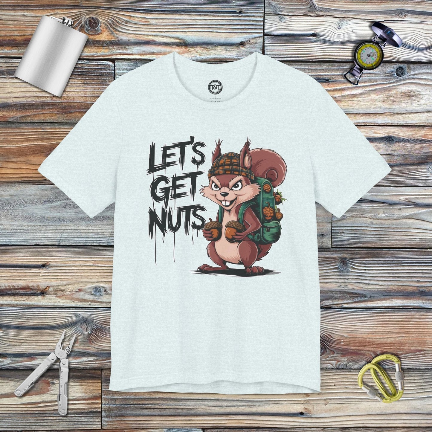 Tavern and Trail T-Shirt Let's Get Nuts T-Shirt Heather Ice Blue / S