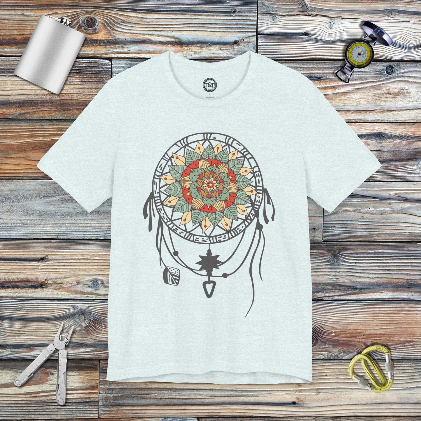 Tavern and Trail T-Shirt Mandala Dream Catcher (Gen 1) T-Shirt Heather Ice Blue / S